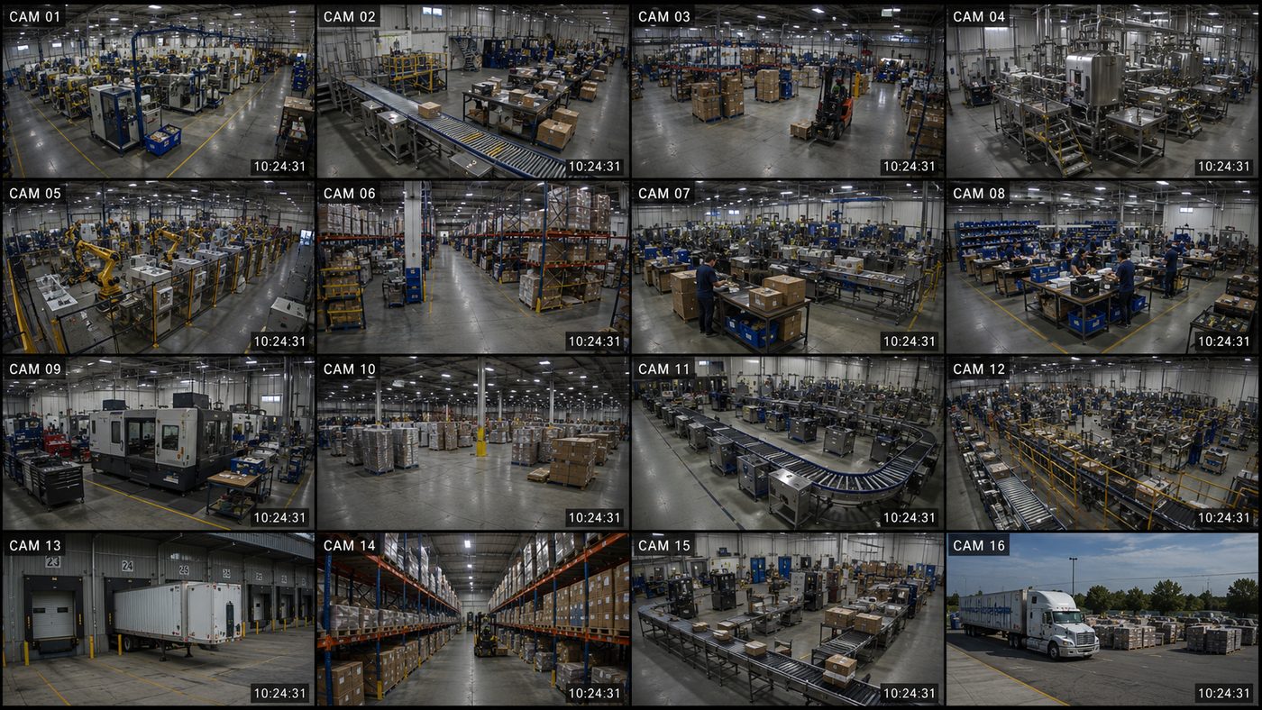 Example camera wall layout built with RTSP for Ignition in Ignition Perspective
